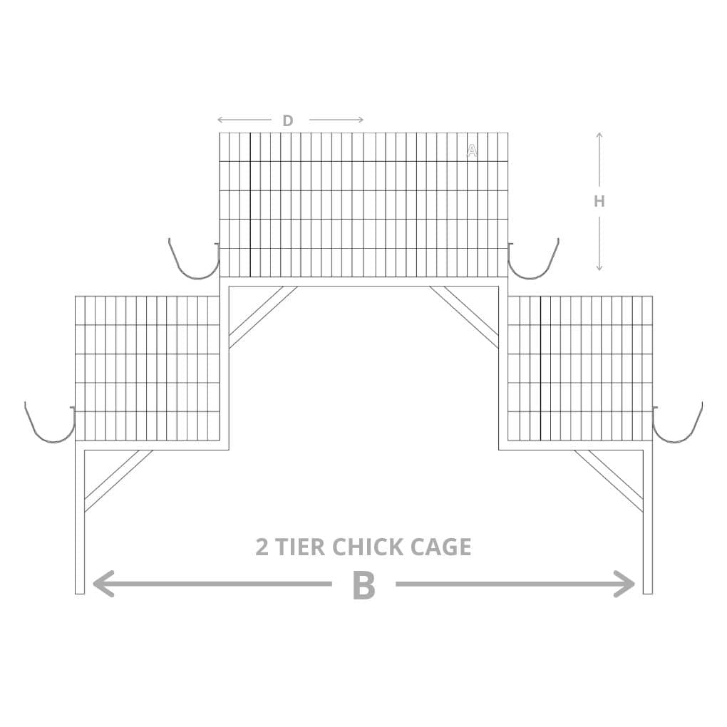 2 tier chick cum grower cage design with feeder